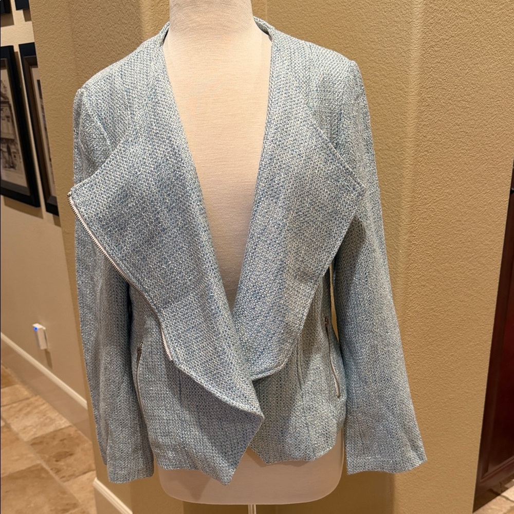 Dolce Cabo Light Blue Tweed Blazer New NWT